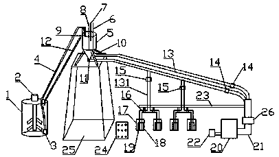 Intermittent feed intelligent liquid feeding device for pigs