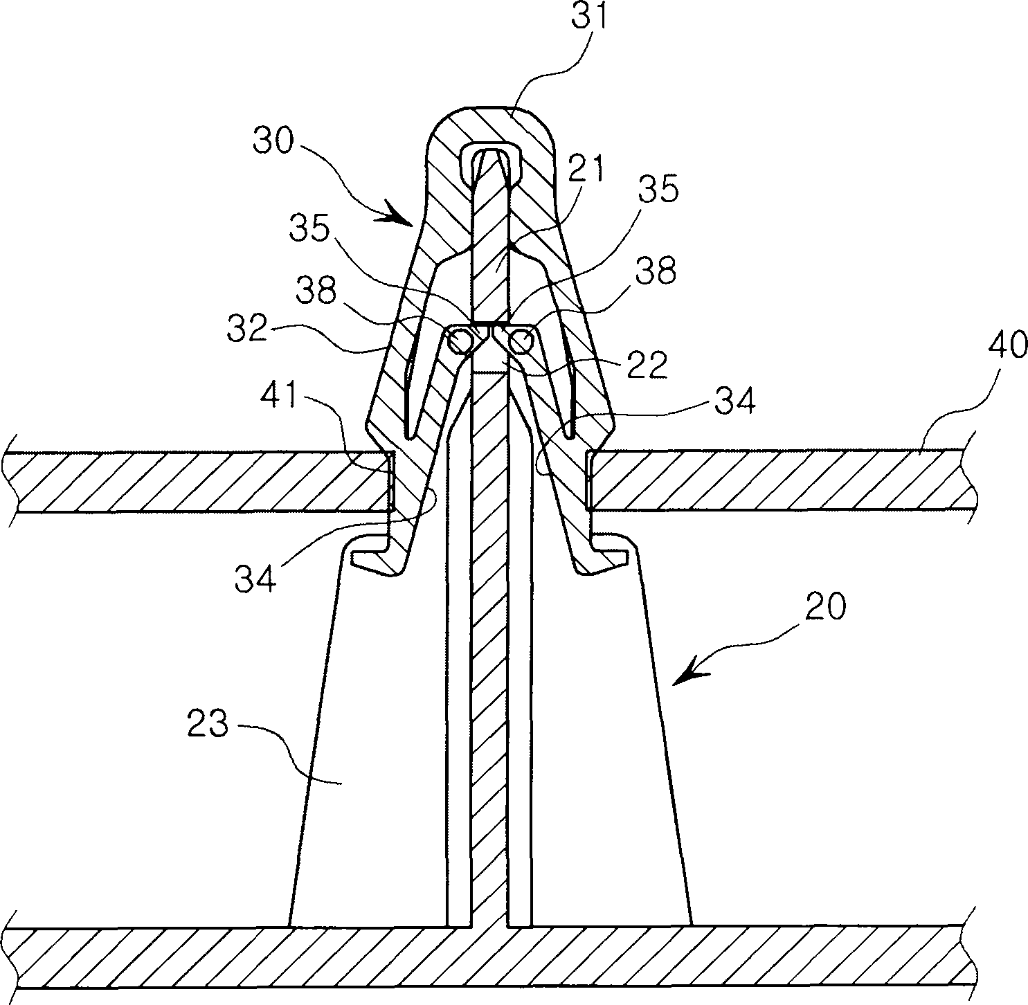 Plastic clip for vehicle