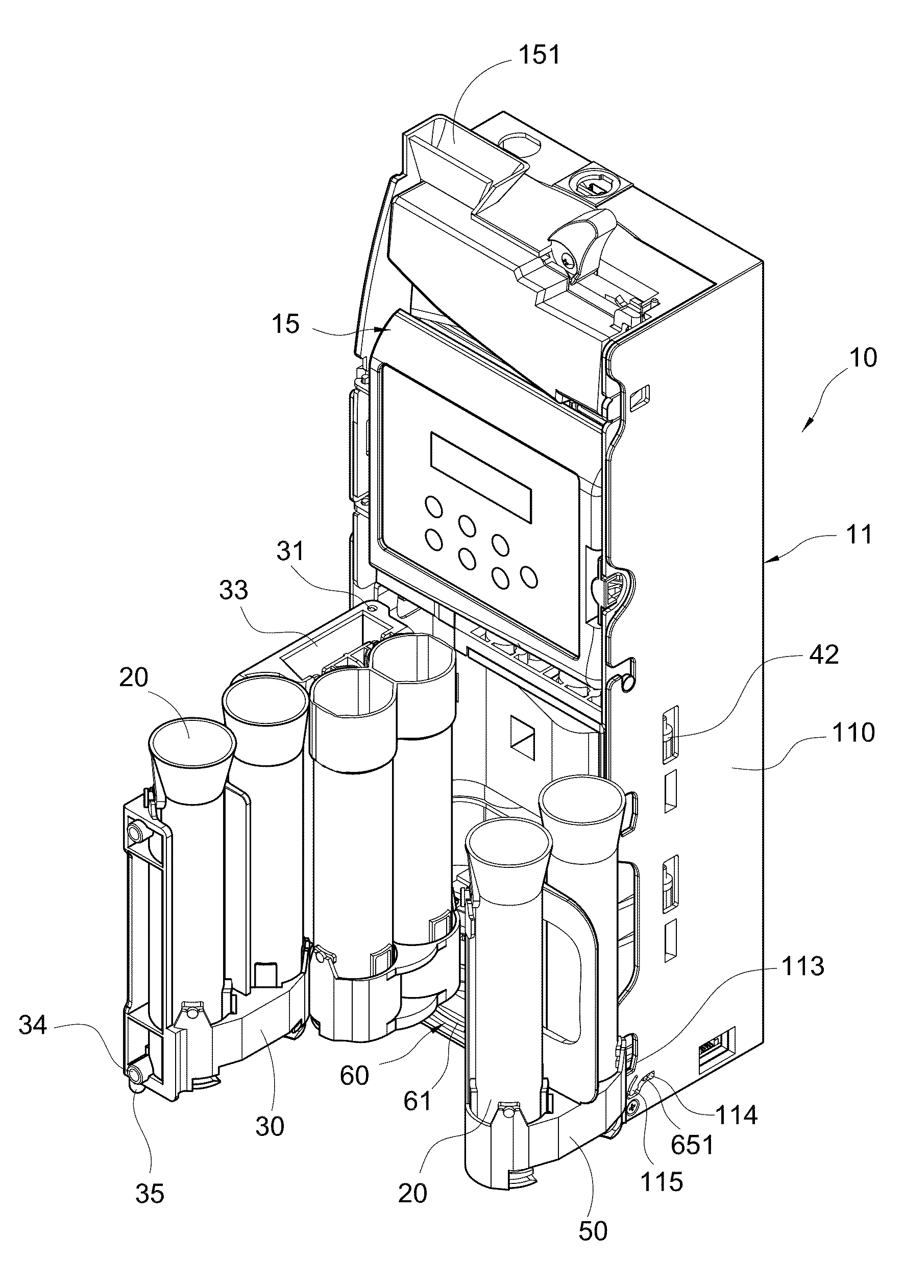 Coin dispensing and storing device