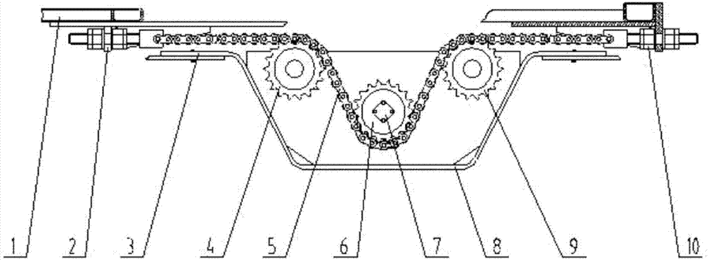 Horizontal expansion device for bridge detection operating vehicle