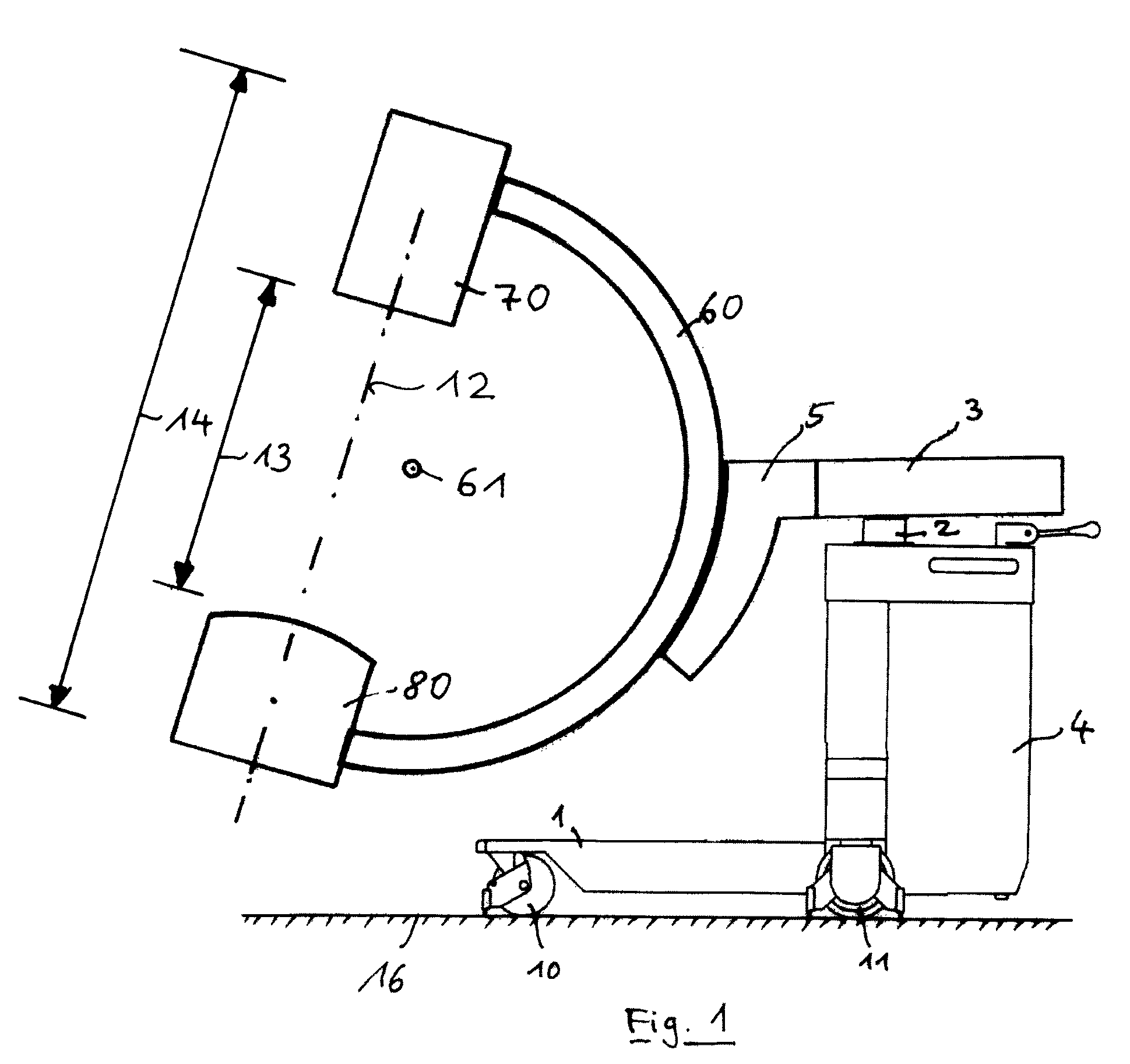 X-ray source for a mobile X-ray diagnostic unit with a C-arm