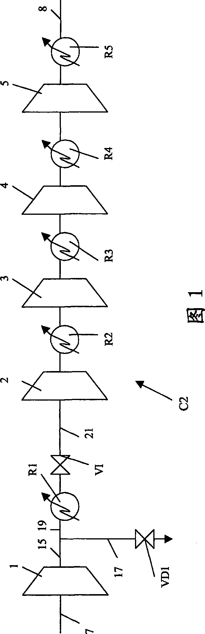 Multi-stage compressor, air-separating apparatus comprising such a compressor, and installation