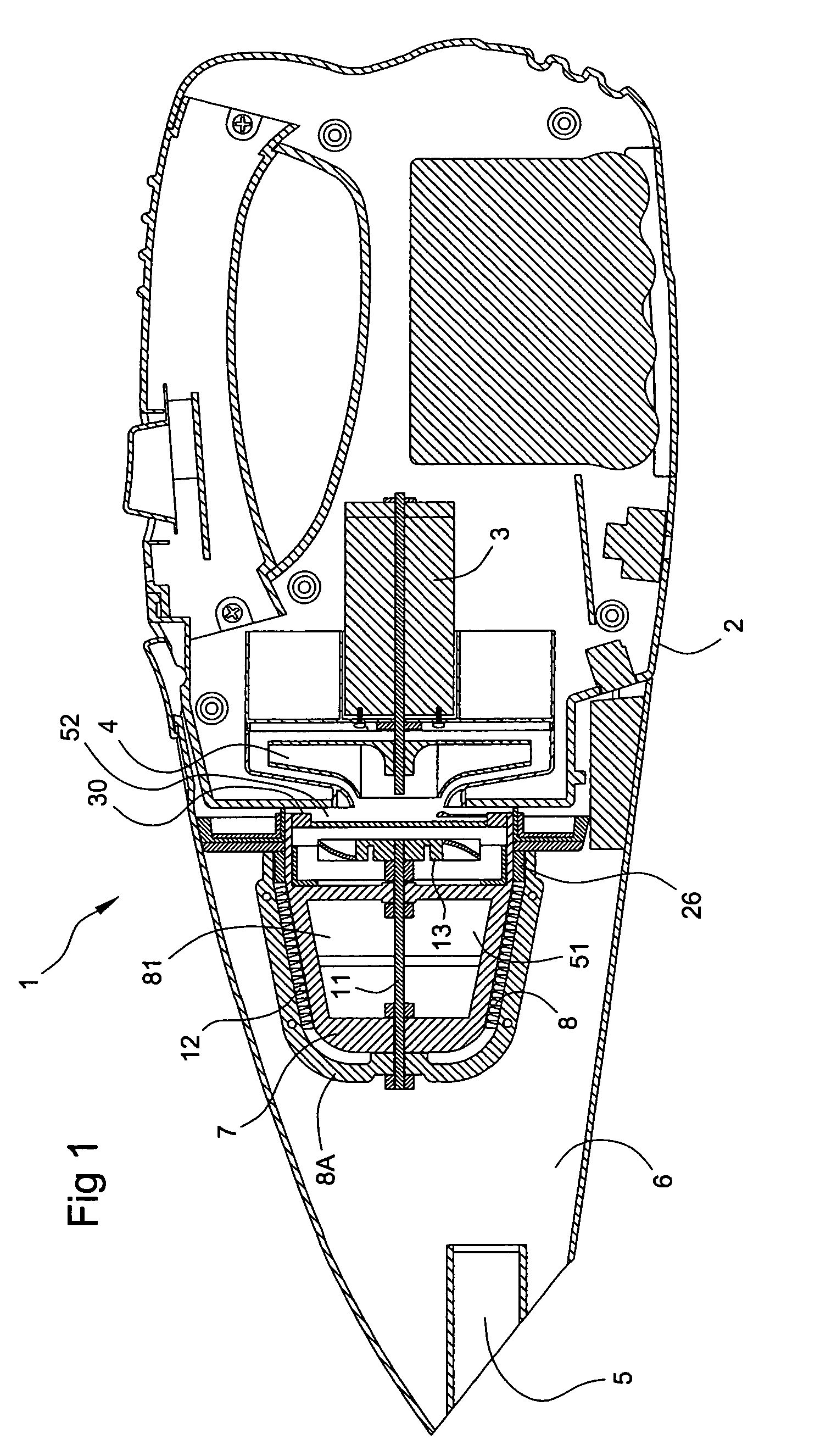 Self cleaning filter and vacuum incorporating same