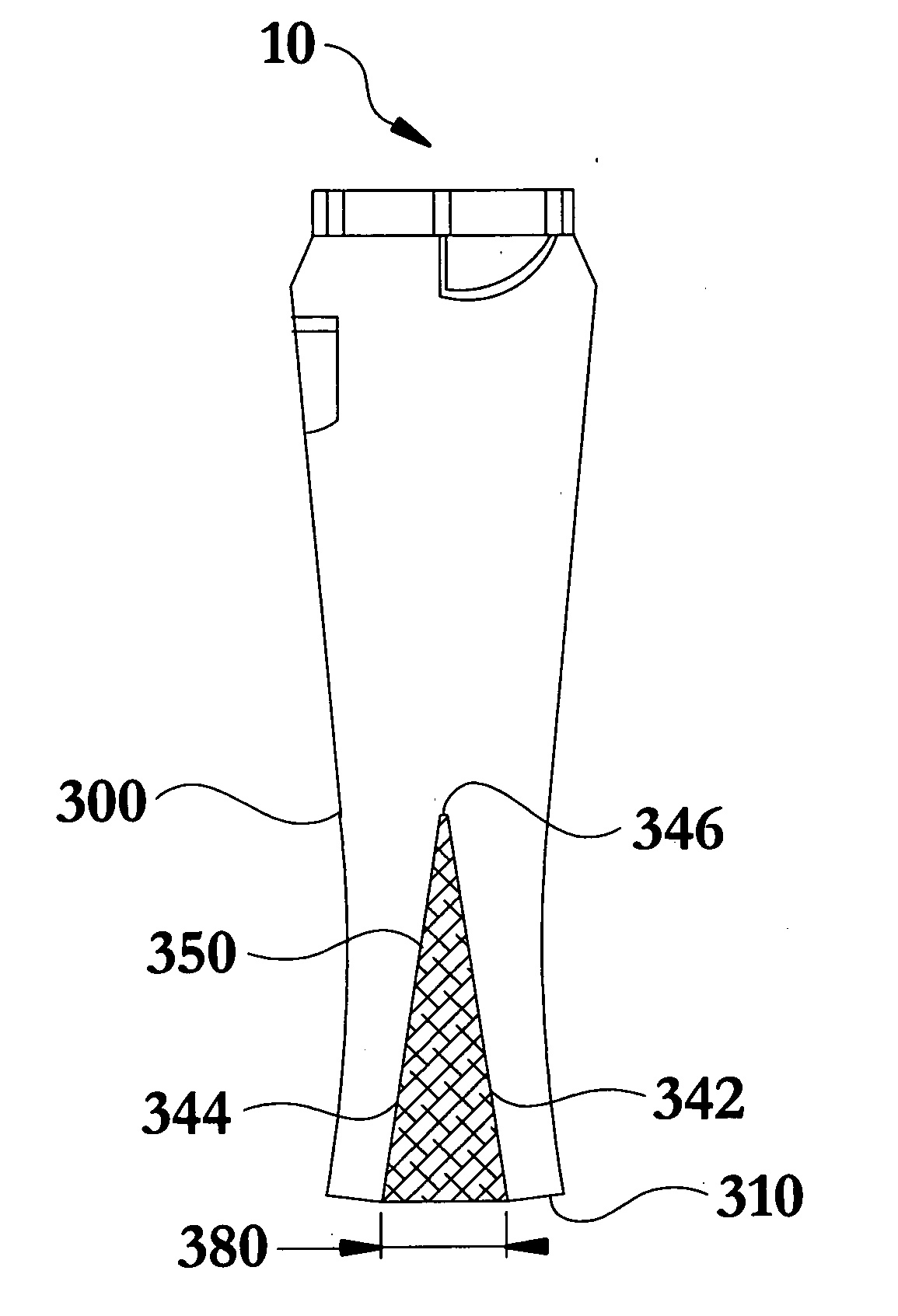 Adjustable leg width trousers