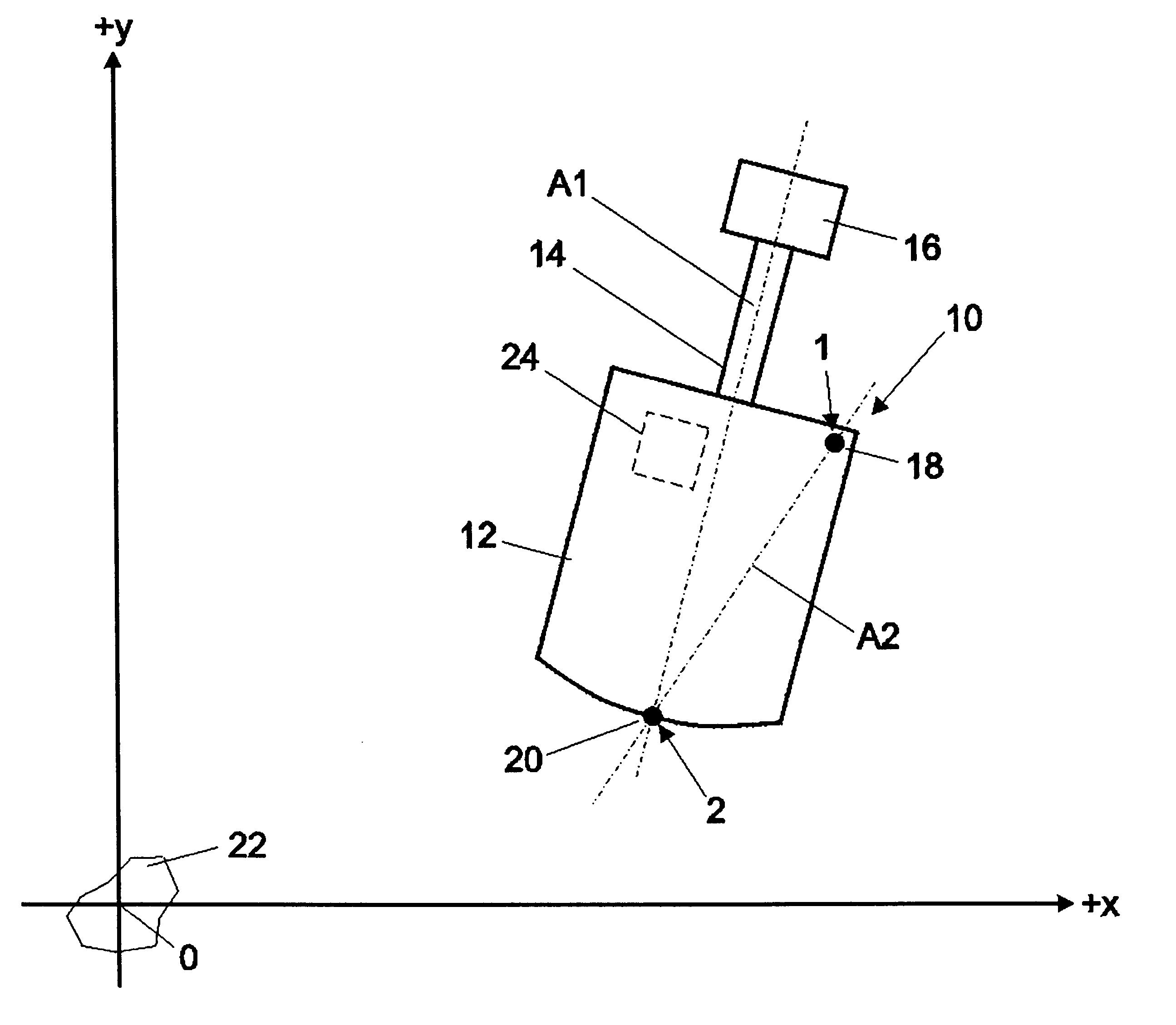 Two-antenna positioning system for surface-mine equipment