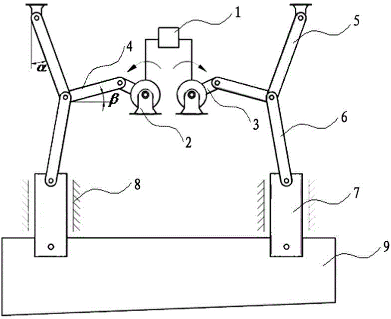 Numerical control driving device of crank-connecting rod-toggle rod plate shearing machine