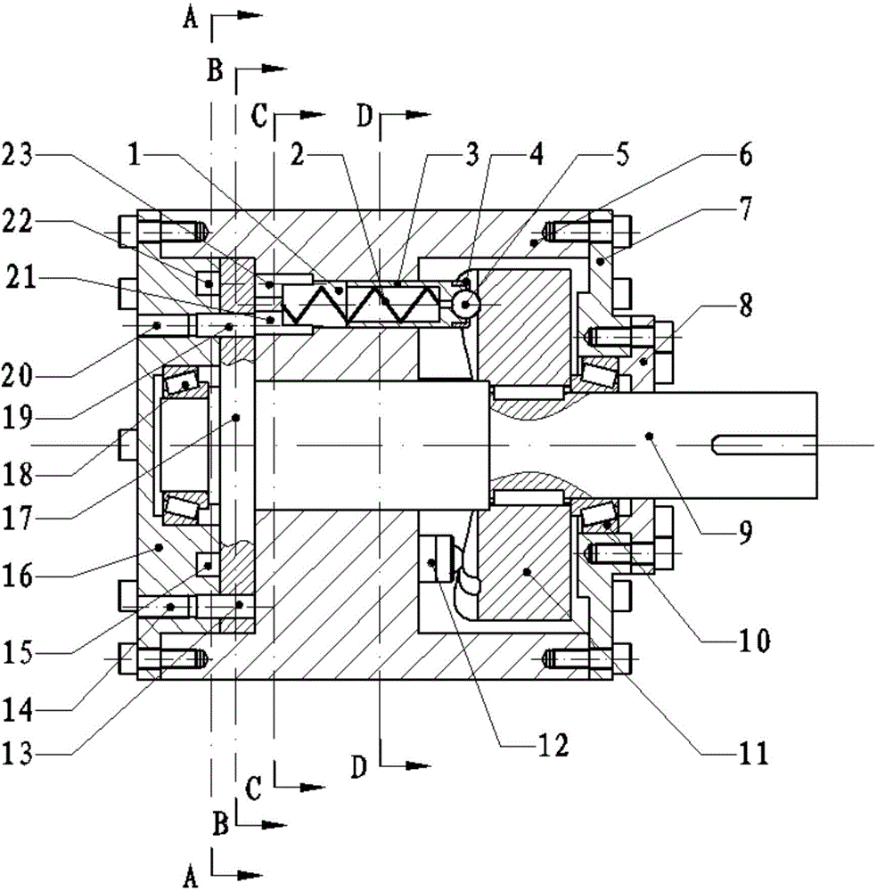 End cam driving type axial plunger pump adopting rotating window oil distribution