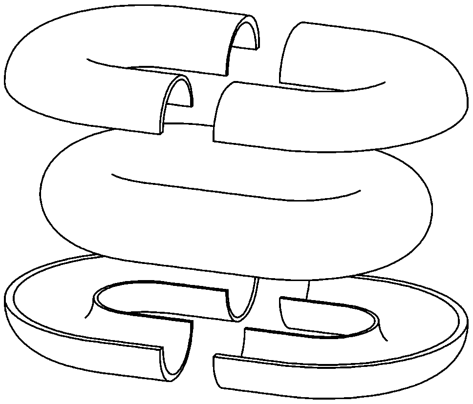 Composite round-link chain forming mold