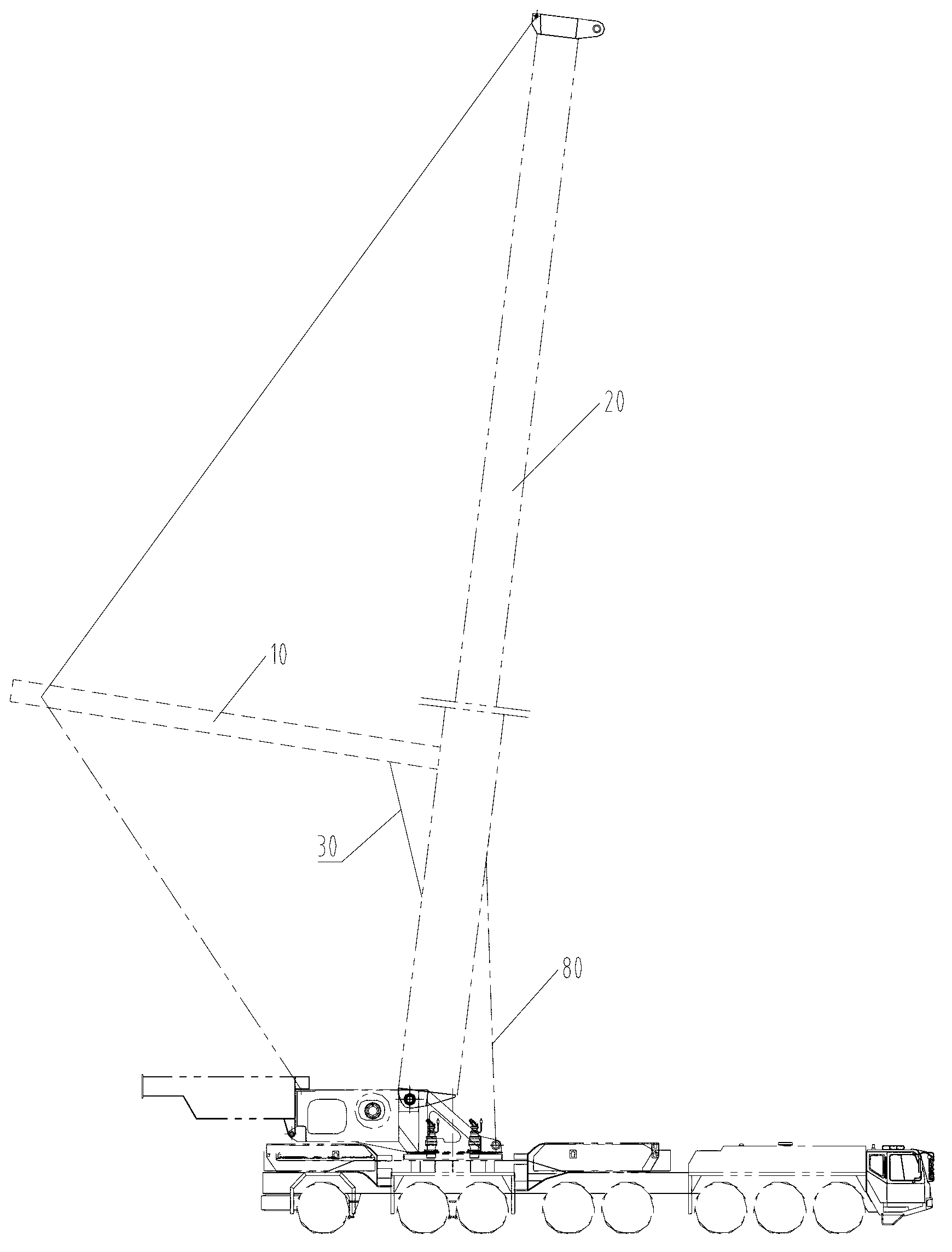 Crane, and method and device for controlling super-lifting derricking oil cylinder thereof