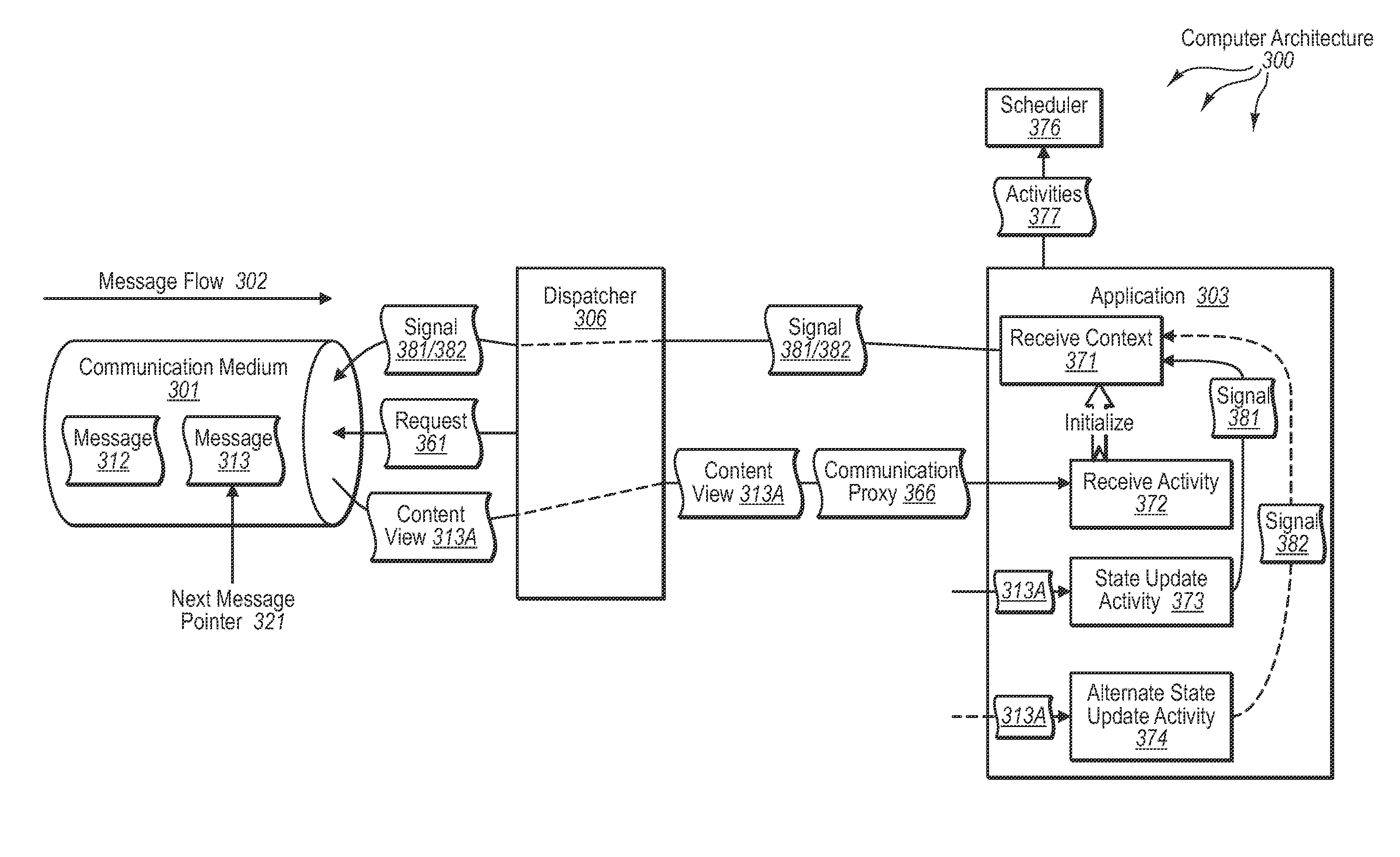 Dispatch mechanism for coordinating application and communication medium state