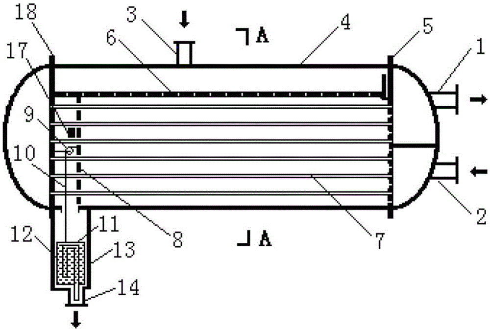 A tube shell horizontal liquid film flipping falling film absorption device using ω-shaped spring