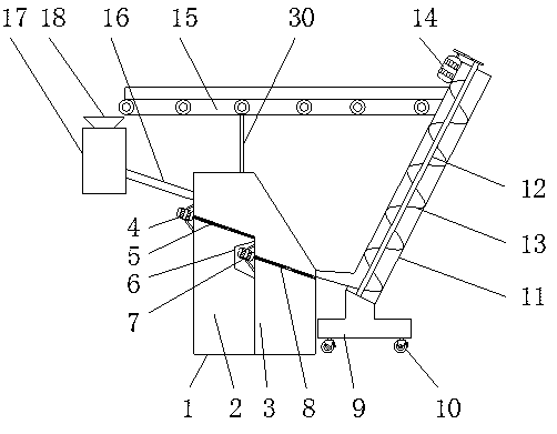 Step type building waste large particle substance screening device