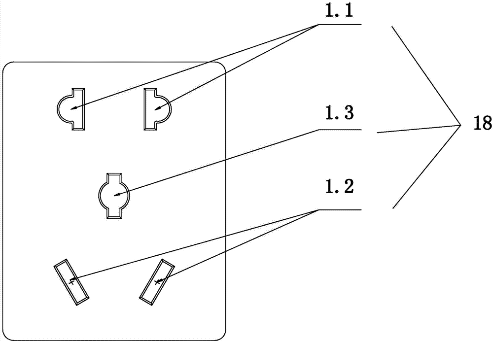 Plastic panel die of jack of power socket