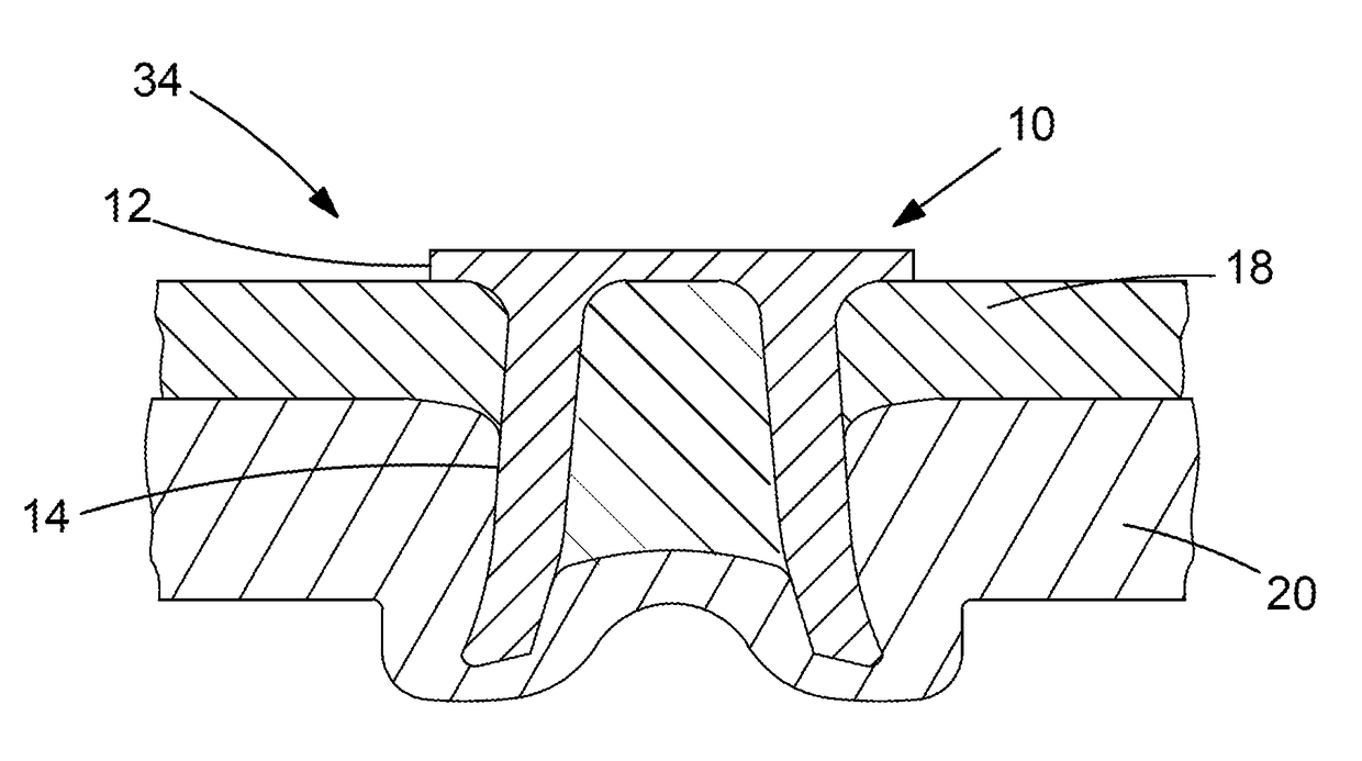 Self-piercing rivet, arrangement with a self-piercing rivet, and method for forming a joint in a stack of at least two sheets of material