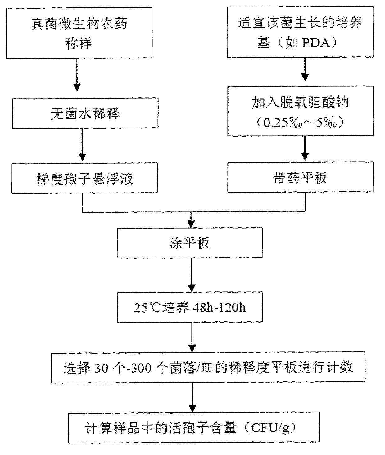 Method for measuring content of live spores in fungal microbial pesticide quickly