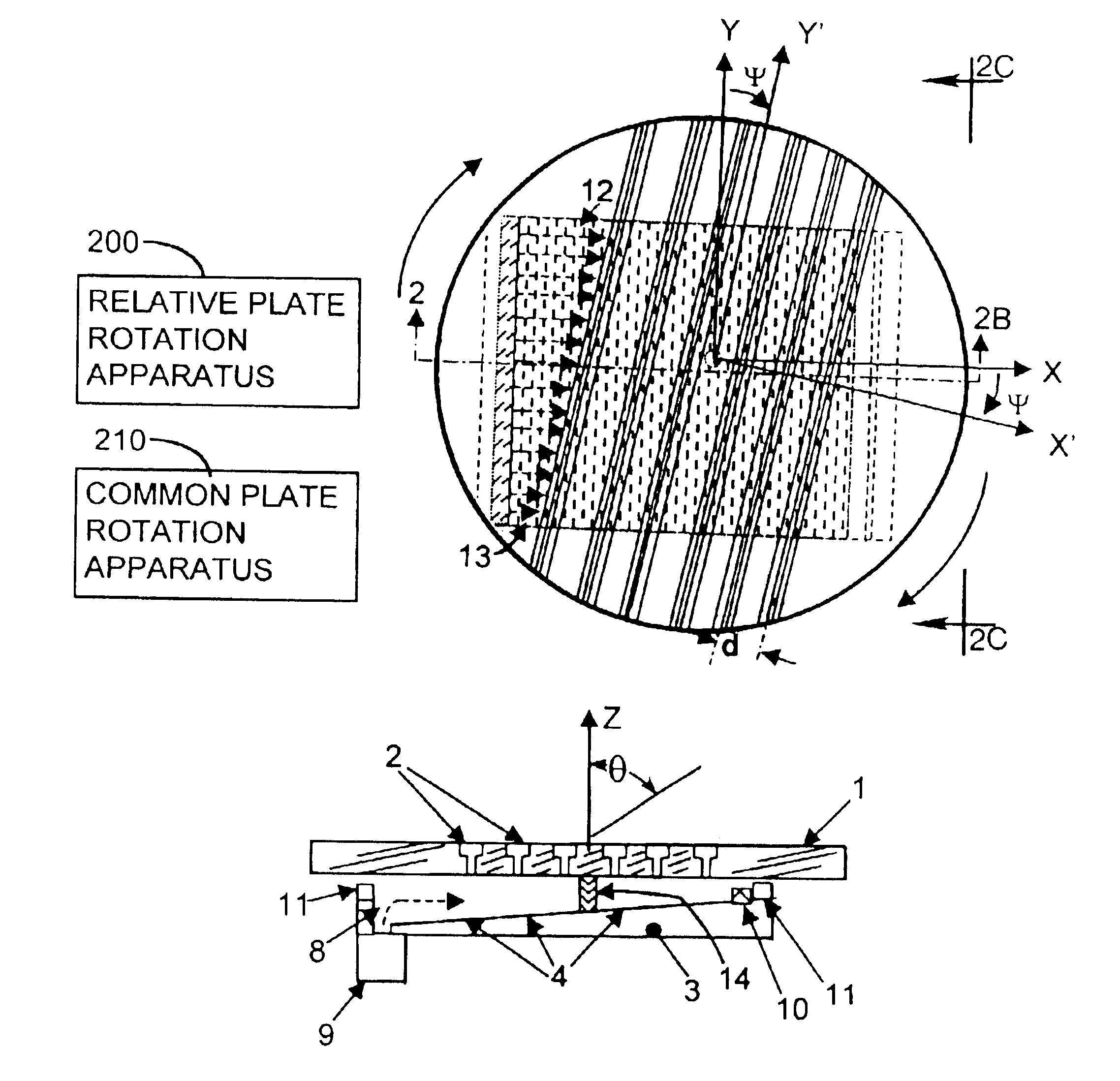 Variable inclination continuous transverse stub array