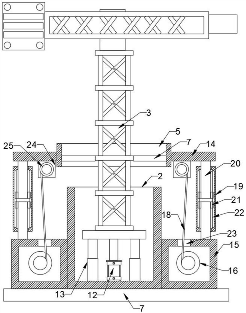 Liftable tower crane and lifting regulation and control method thereof