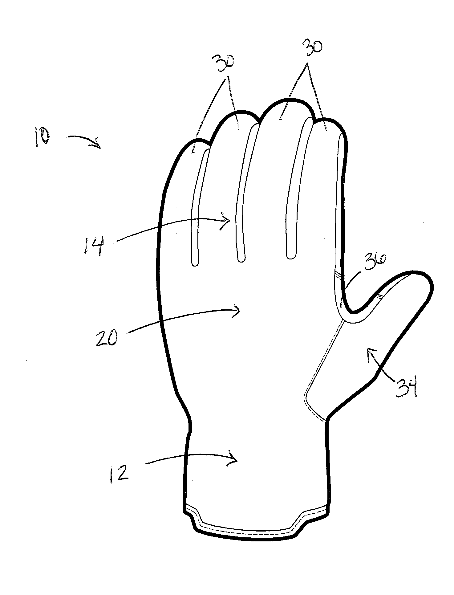 Glove with palm hammock