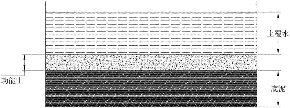 Functional soil for performing in-situ covering inhibition on phosphorus release of sediments in black and odorous water body and using method of functional soil