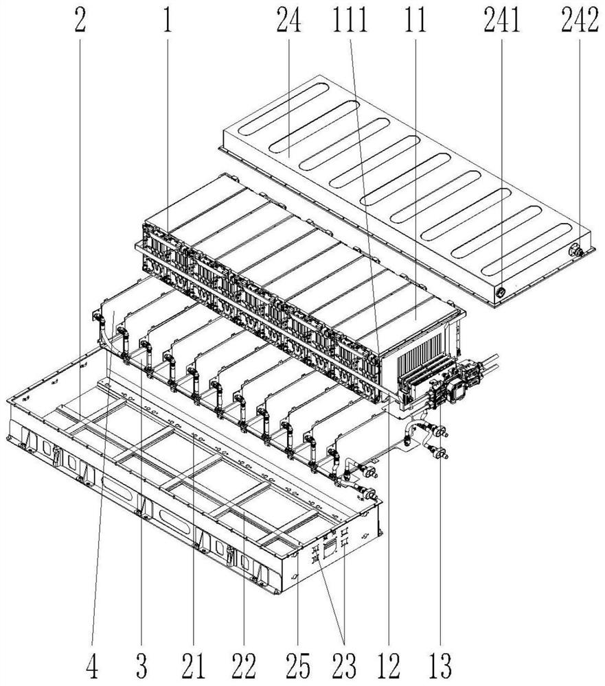 Soft package battery system with liquid cooling