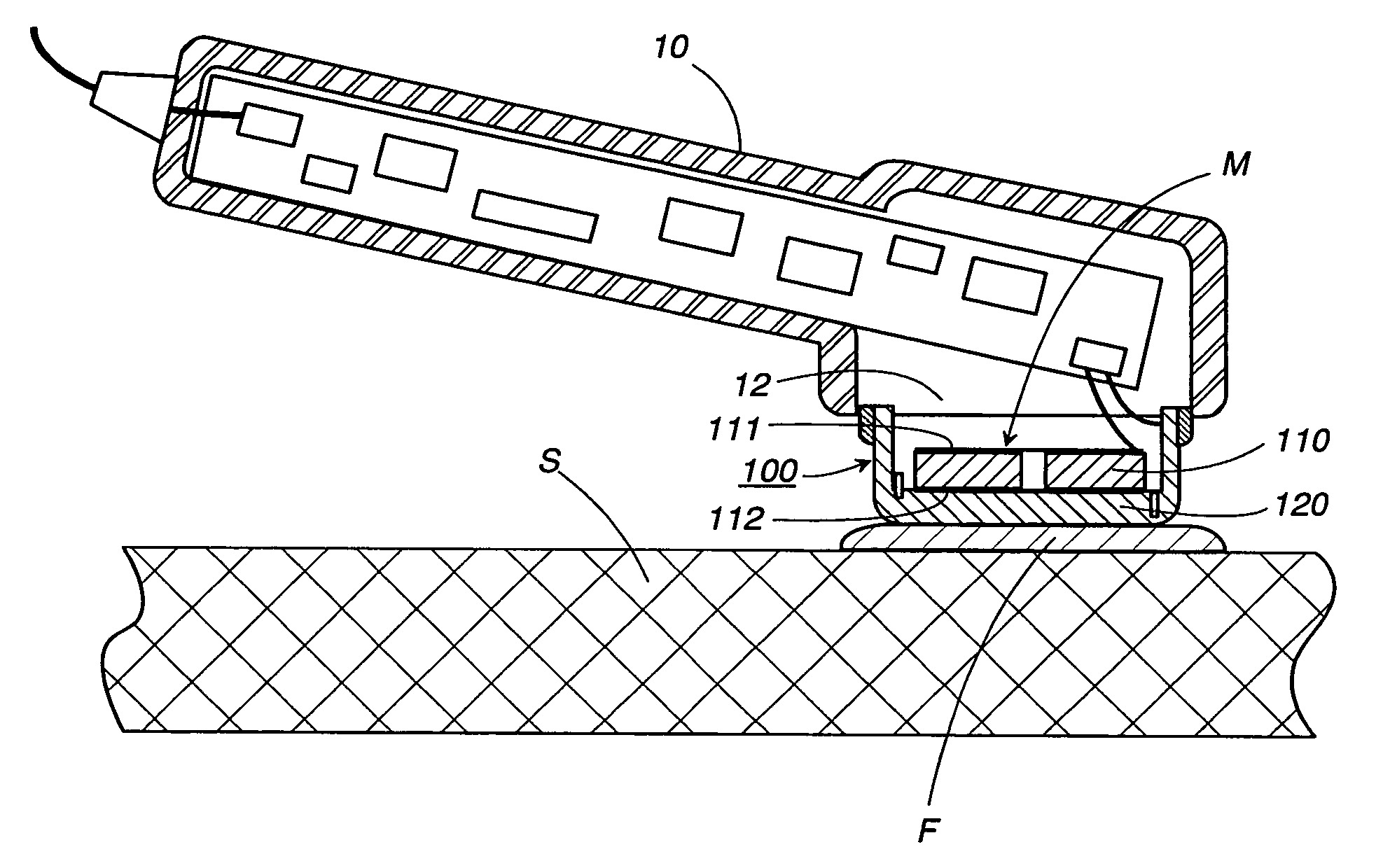 Ultrasound applying skin care device