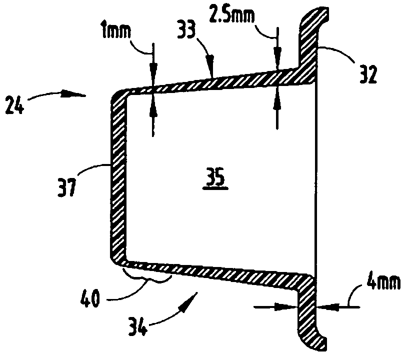 Bumper for pedestrian impact having thermoformed energy absorber