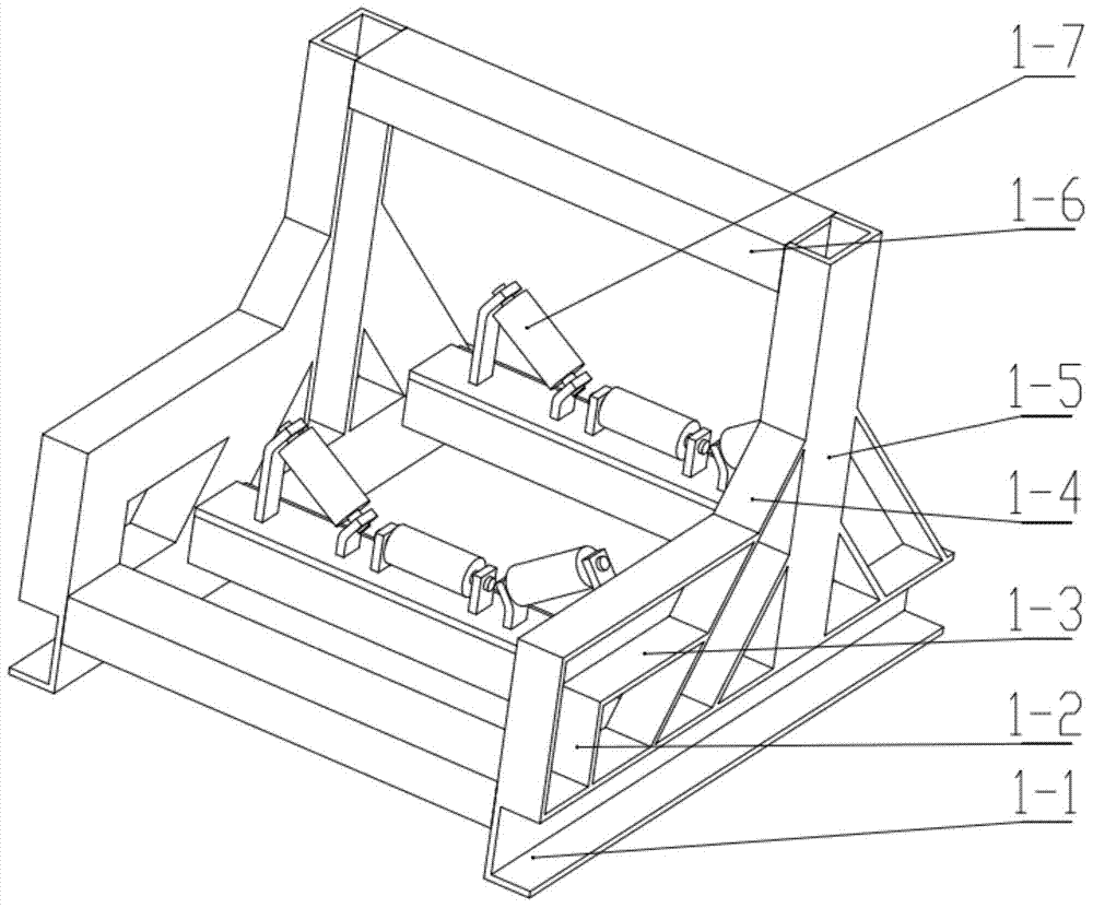 A full-section broken belt arresting device and arresting method for an upward trough conveyor belt