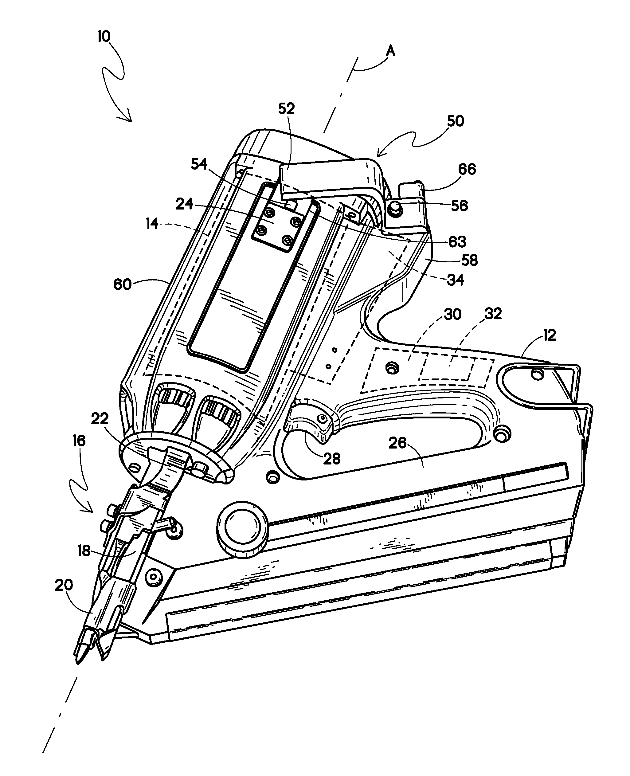 Fuel cell actuation mechanism for combustion-powered tool