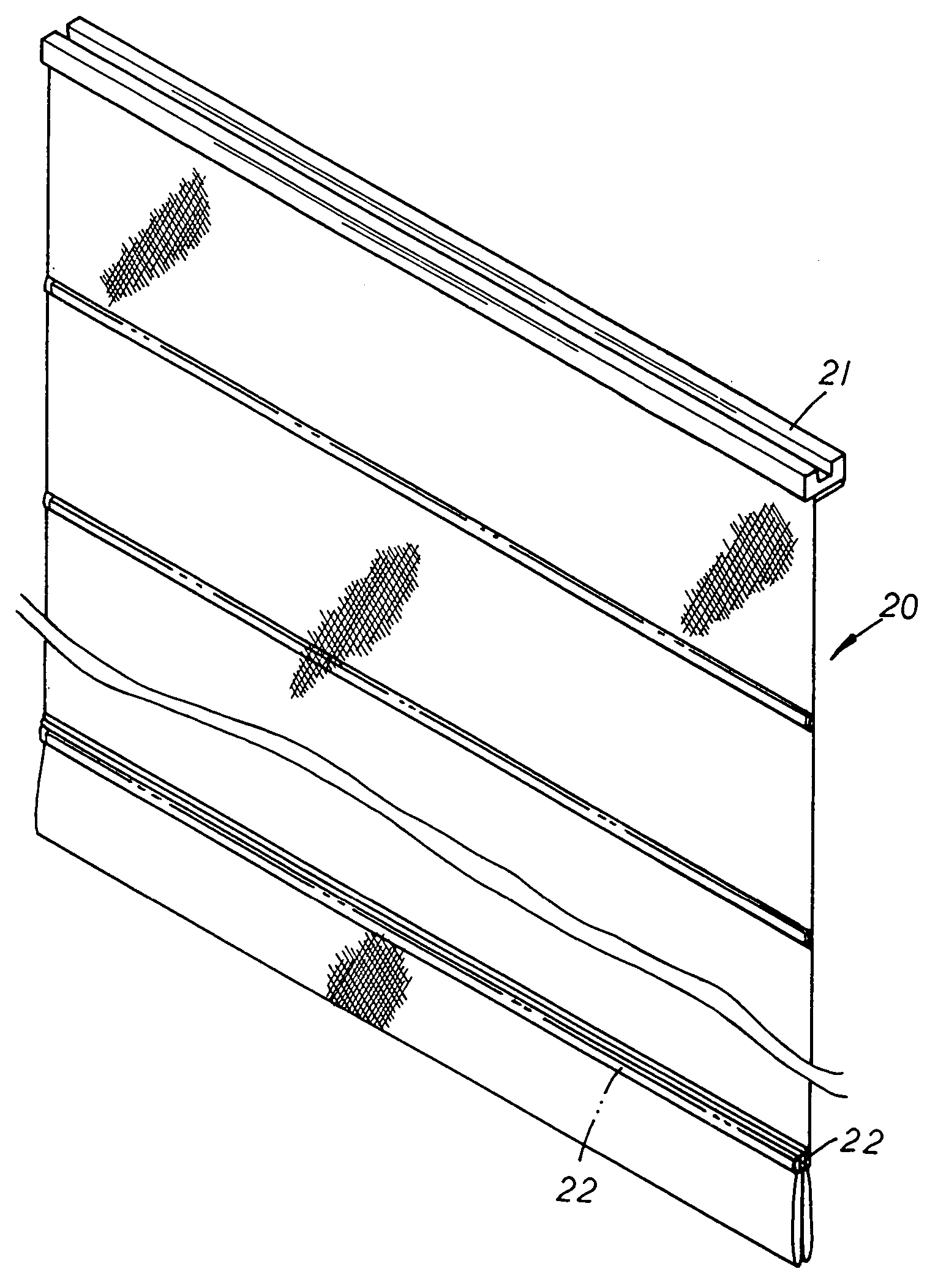 Cordless blind structure