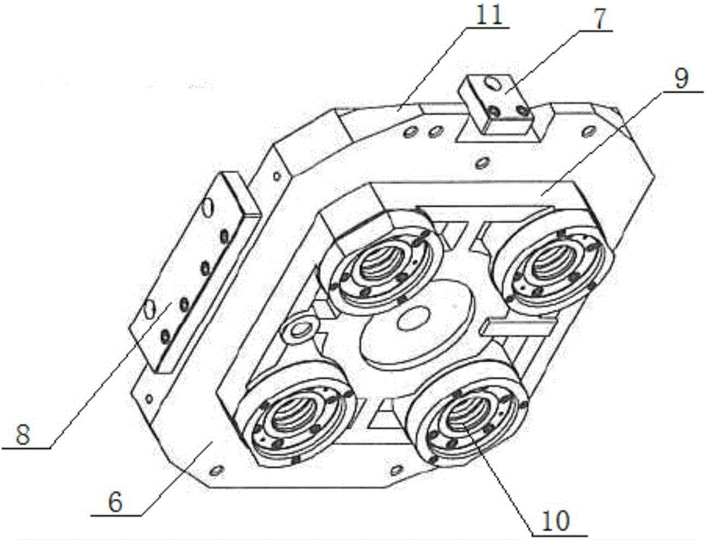 Flexible production line for axle box body machining and machining method