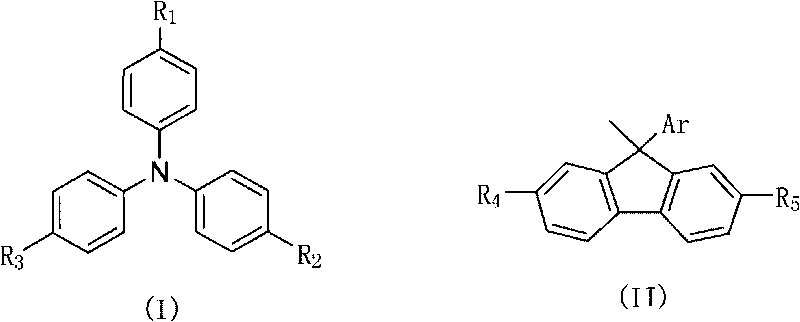 Non-conjugated derivative material with fluorine-triphenylamine structure and synthesis method thereof