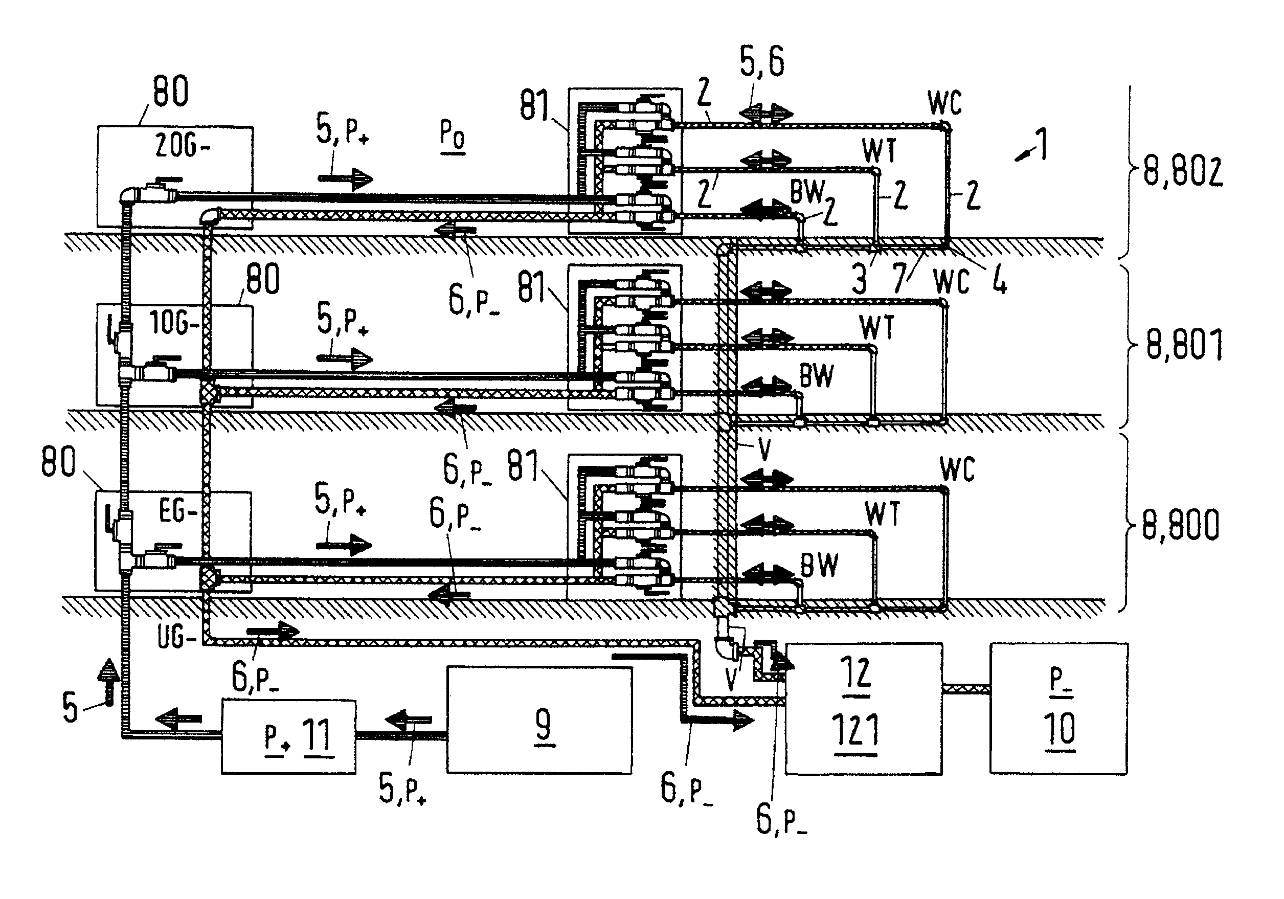 Coating process for the coating of an interior of a pipework system as well as a sub-distributor and a working equipment for the treatment of a pipework system