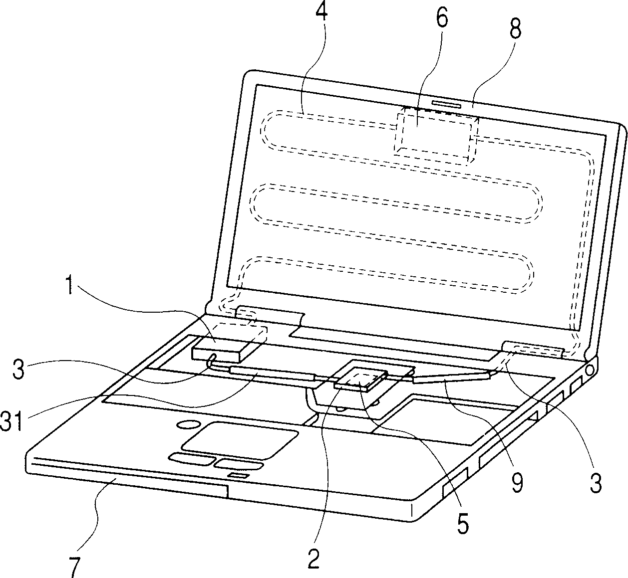 Cooling system for electronic apparatus