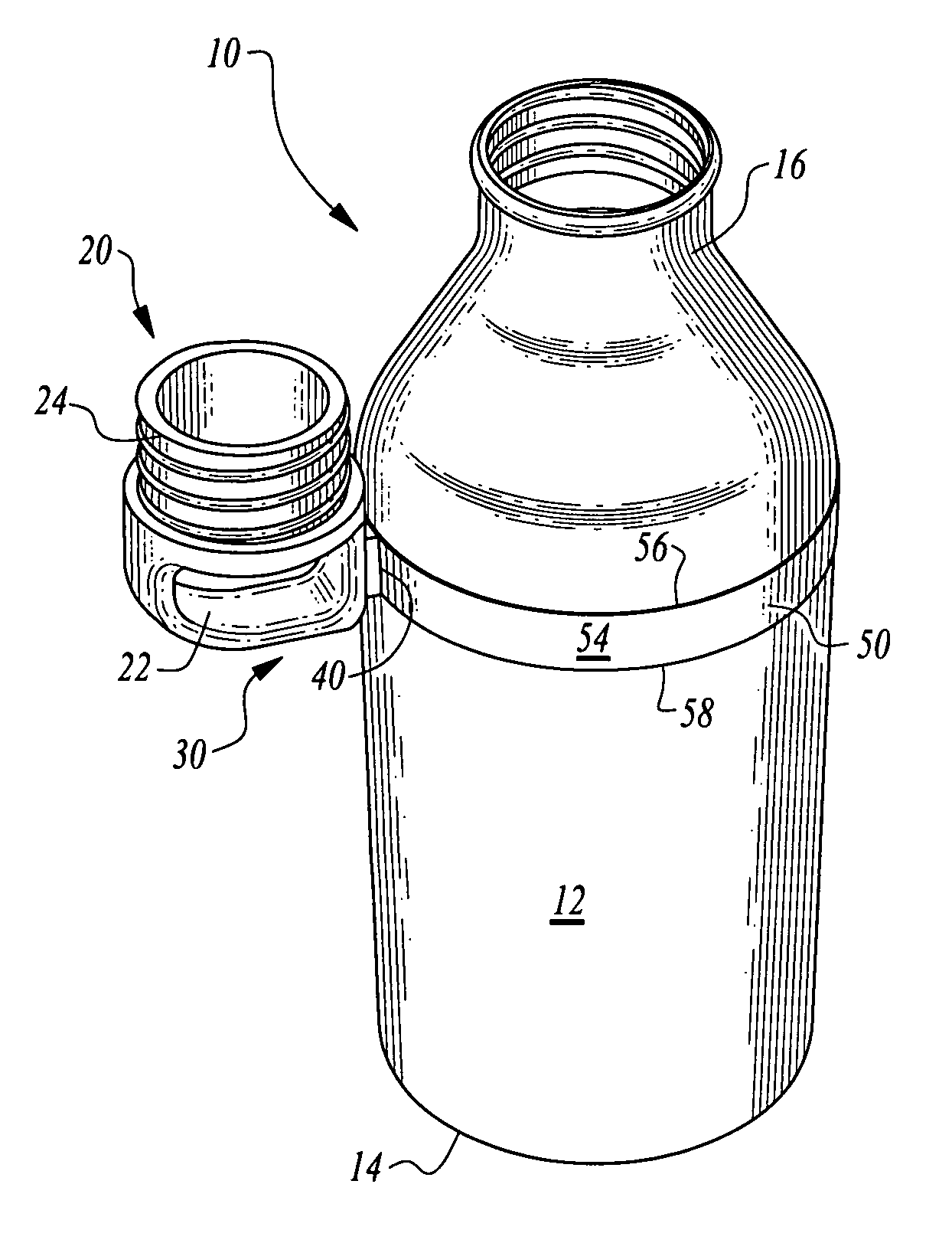 Lid retainer for drinking bottle