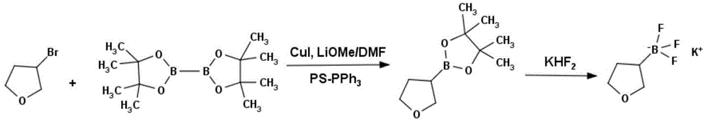 Method for preparing tetrahydrofuran-3-potassium trifluoroborate