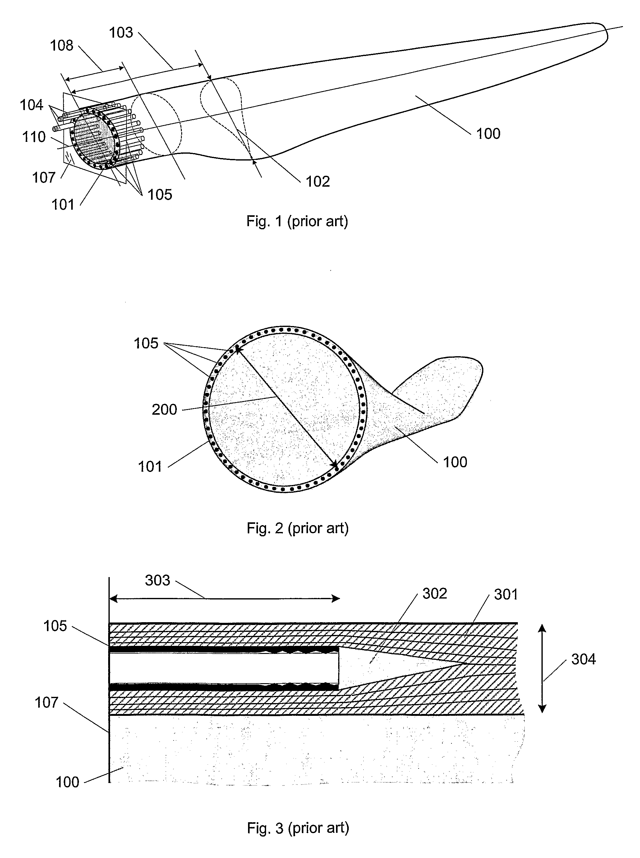 Wind turbine blade and hub assembly