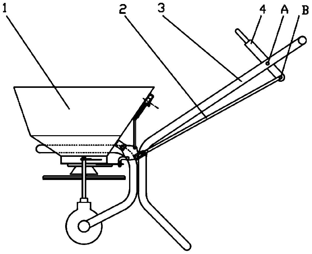 Valve opening control mechanism of lawn fertilizer distributor