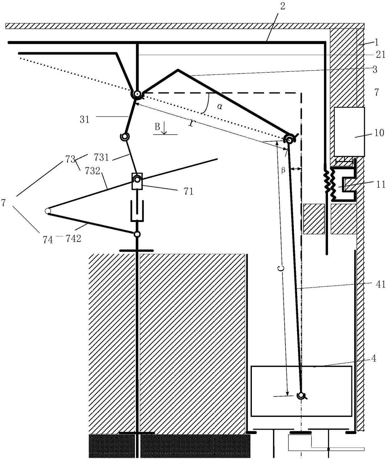 Variable displacement piston driving mechanism, design method and driving device