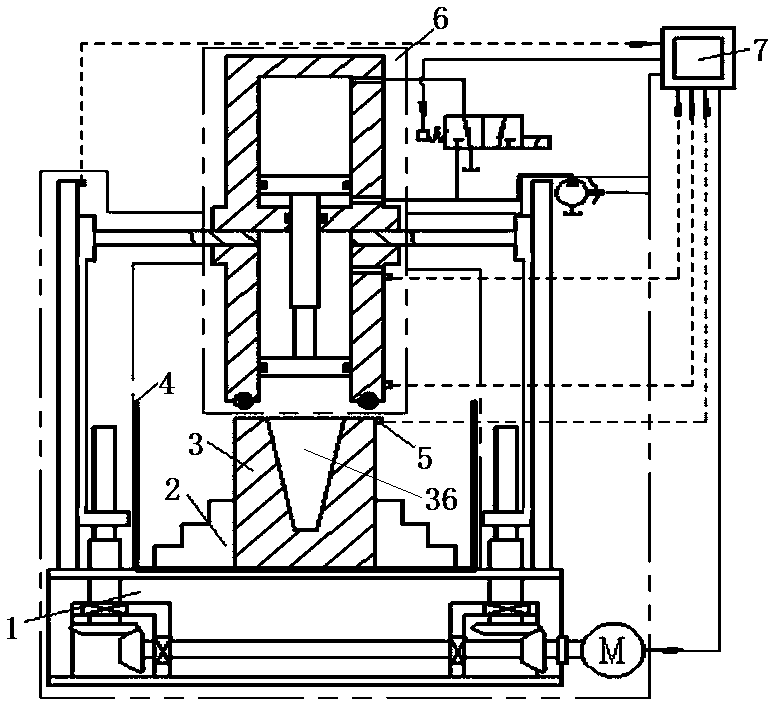 Hydraulic-driving type miniature tapered hole inner surface cavitation shot-blasting system and method