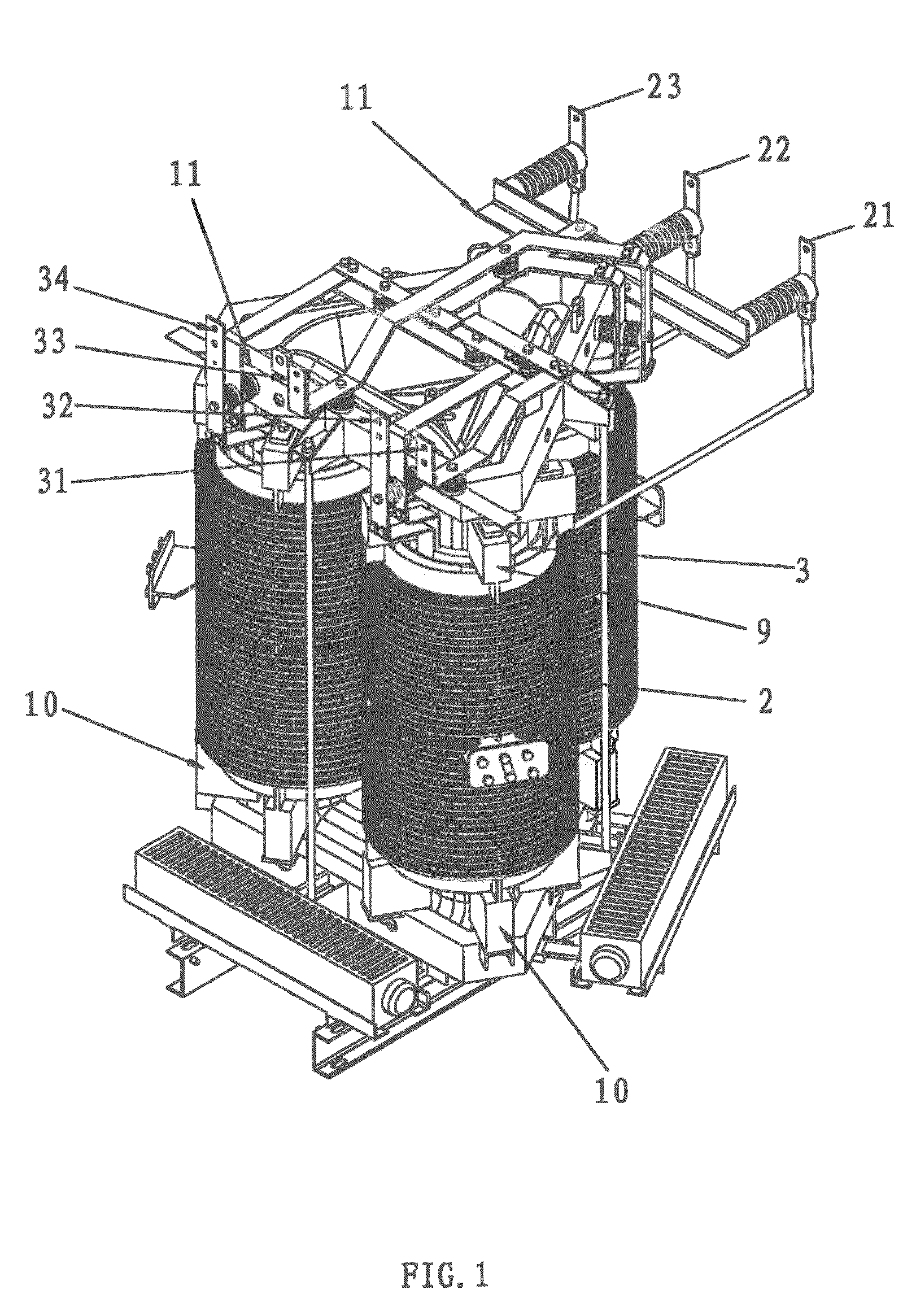 Non-encapsulated-winding stereo wound-core dry-type amorphous alloy transformer