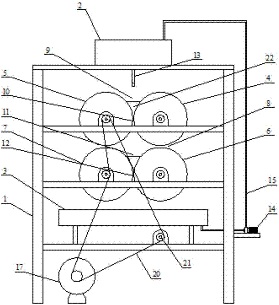 Sheet rolling adhesive-coating device for multi-layer bamboo plywood processing