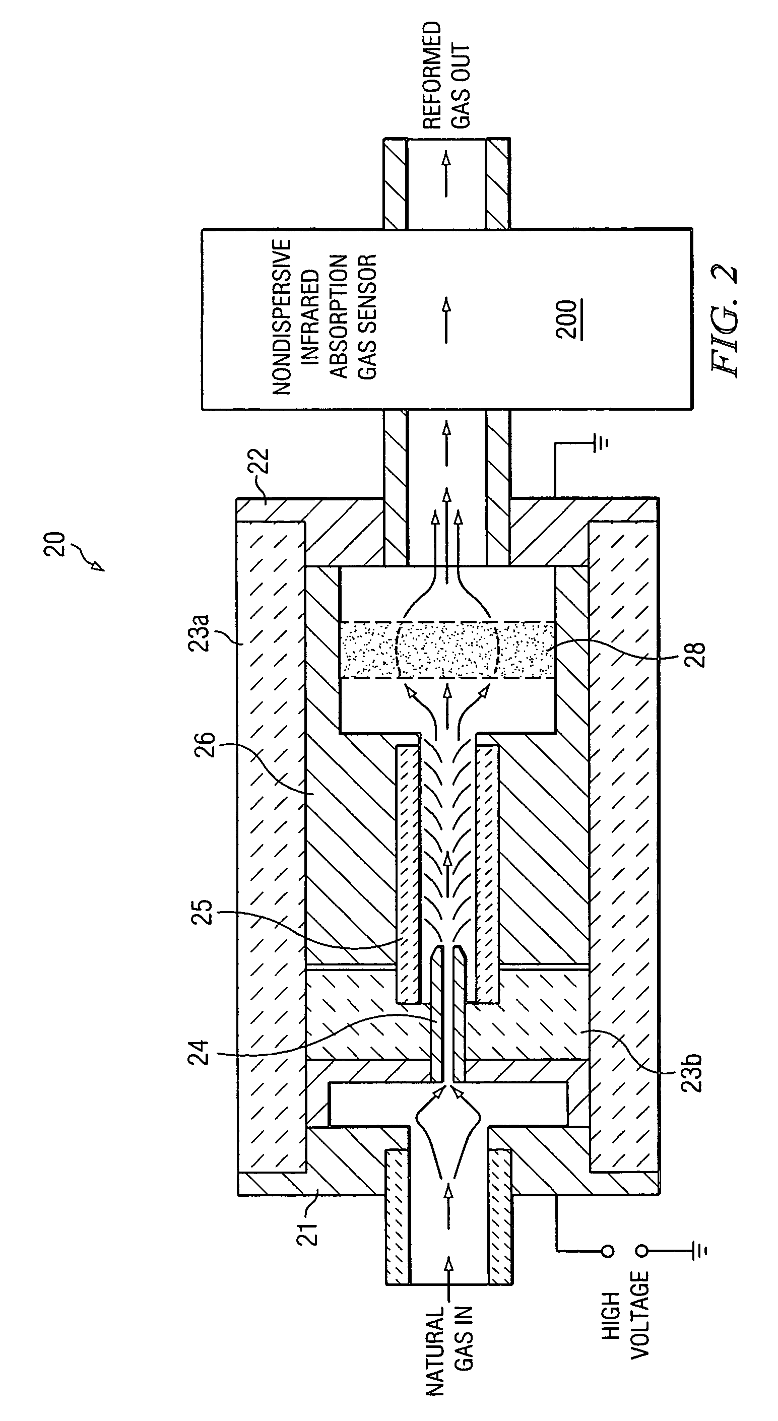 Measurement of nitrogen content in a gas mixture by transforming the nitrogen into a substance detectable with nondispersive infrared detection