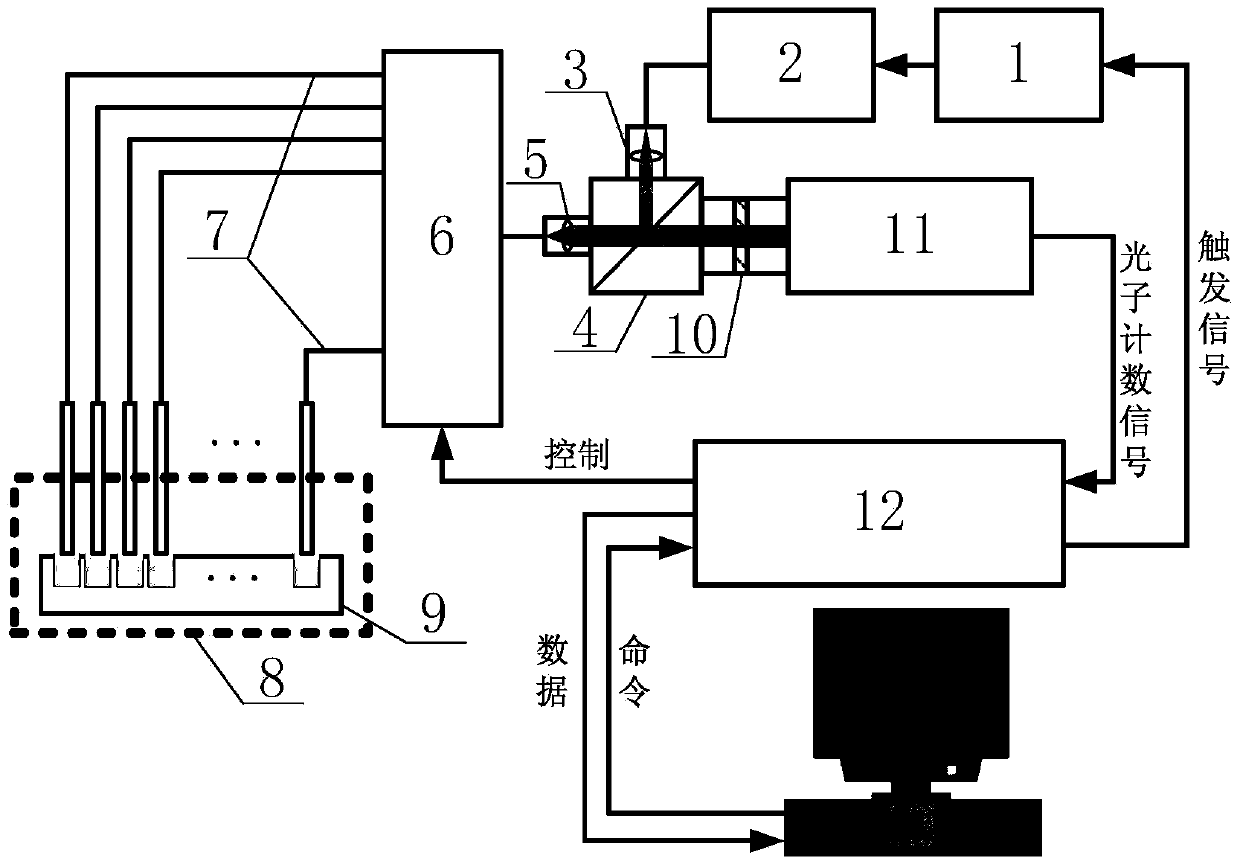 Photon counting multi-channel time-resolved fluorescence immunoassay system and counting method