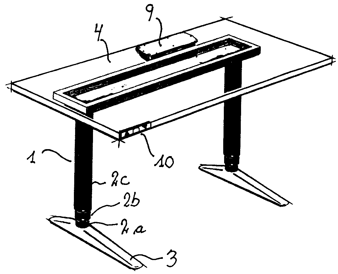 Lifting column preferably for height-adjustable tables