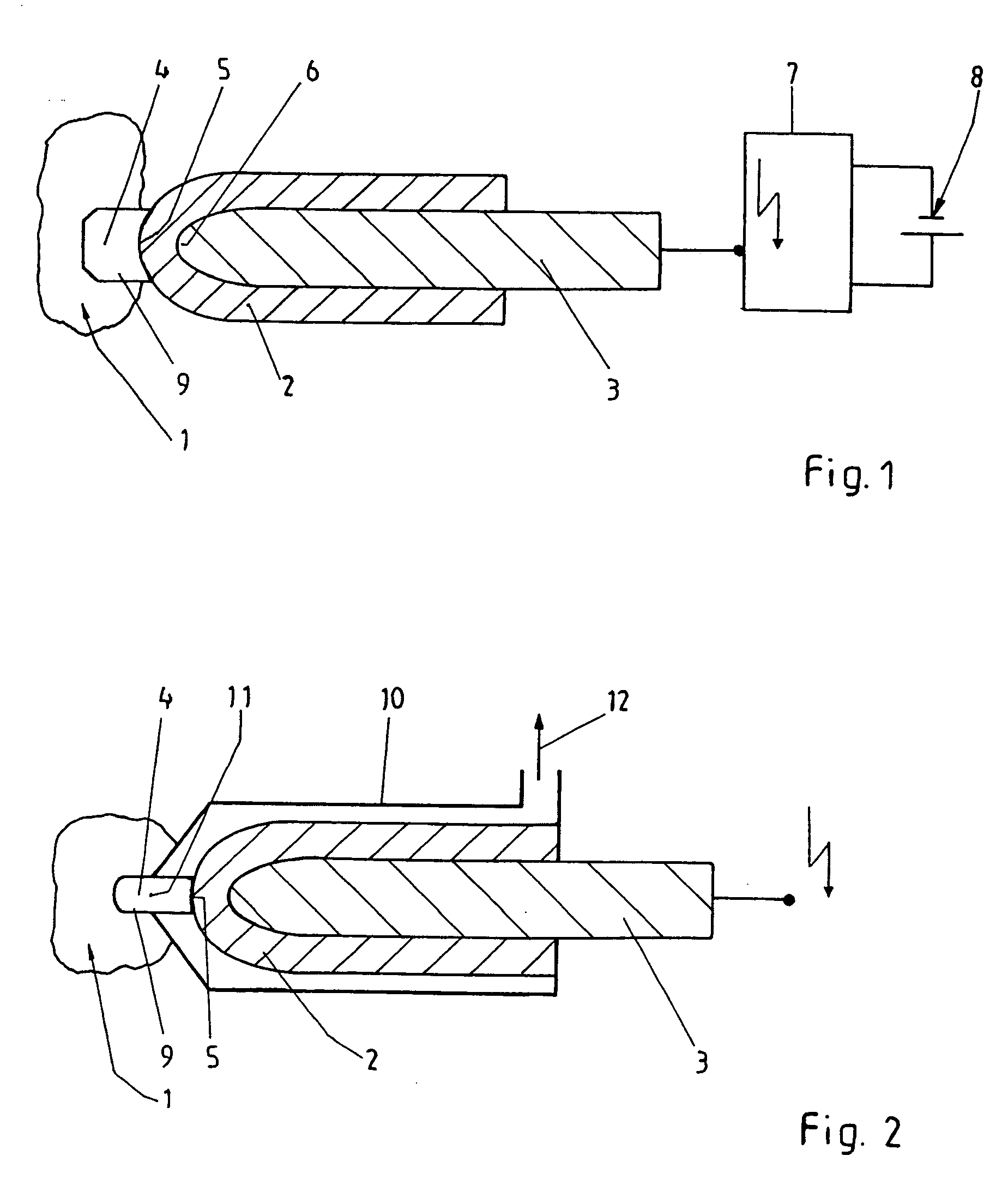 Treatment of biological material containing living cells using a plasma generated by a gas discharge