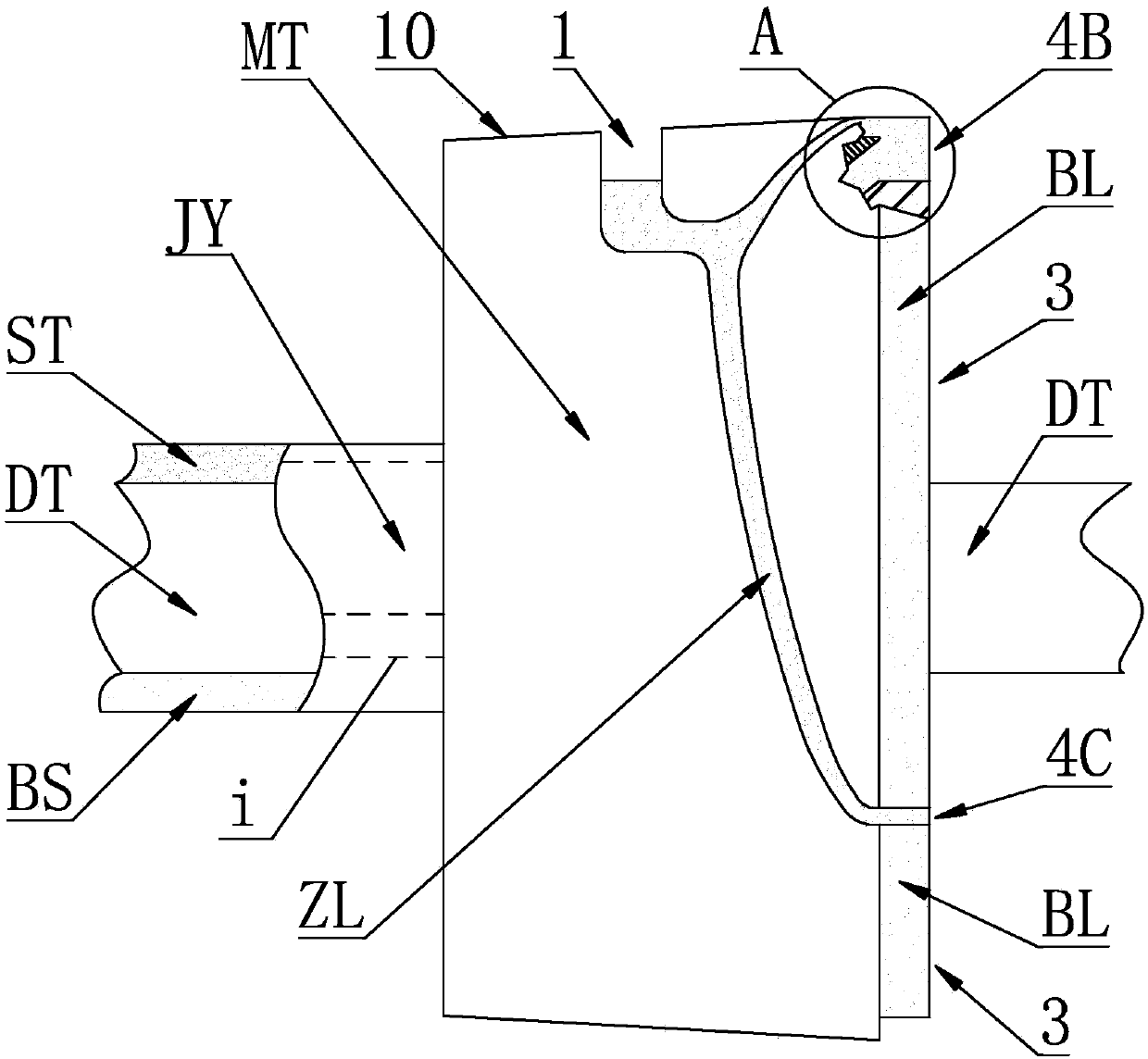 Multi-color strip double-color insulated cable core and its manufacturing mold and manufacturing method