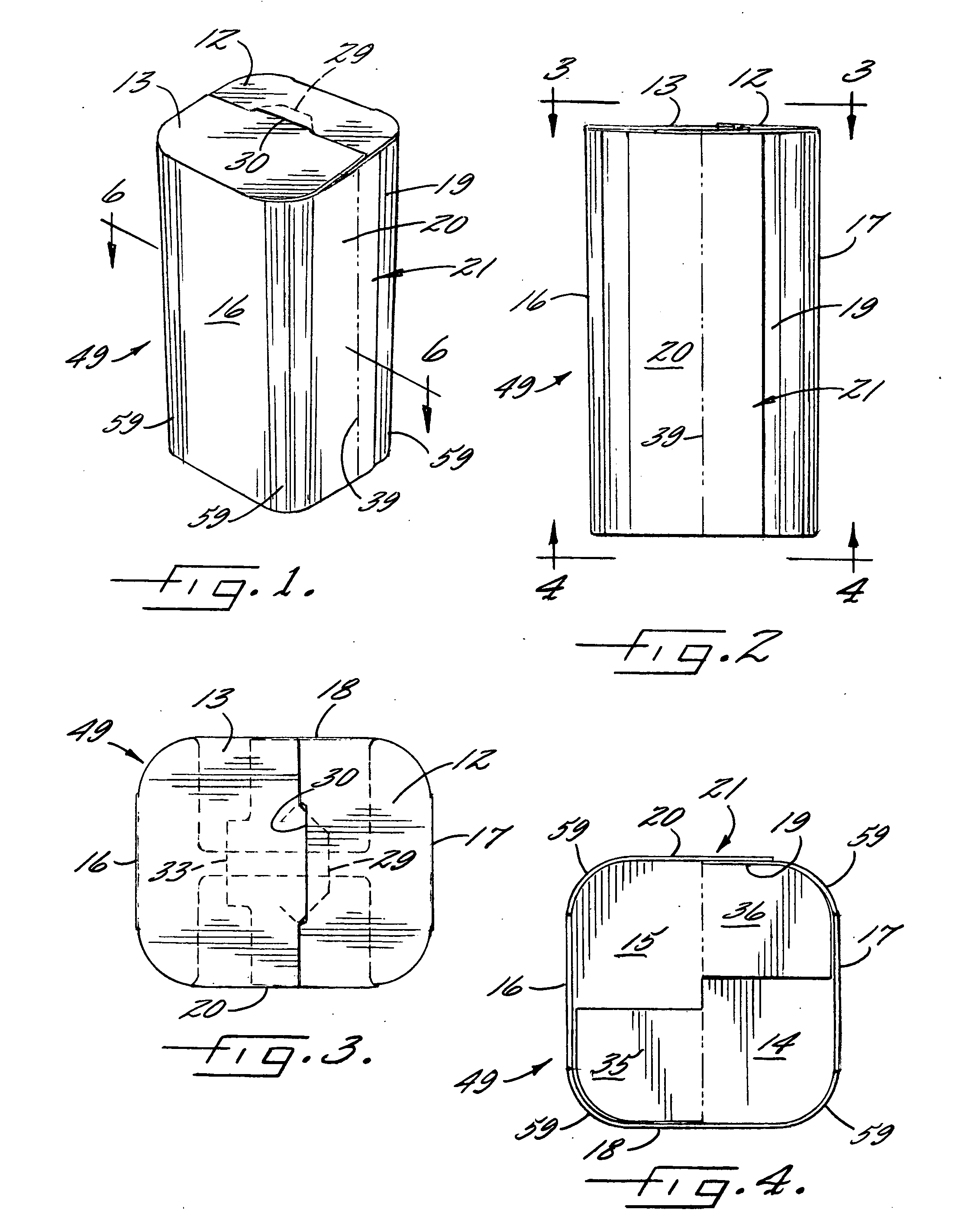 Blank capable of forming a container having rounded corners