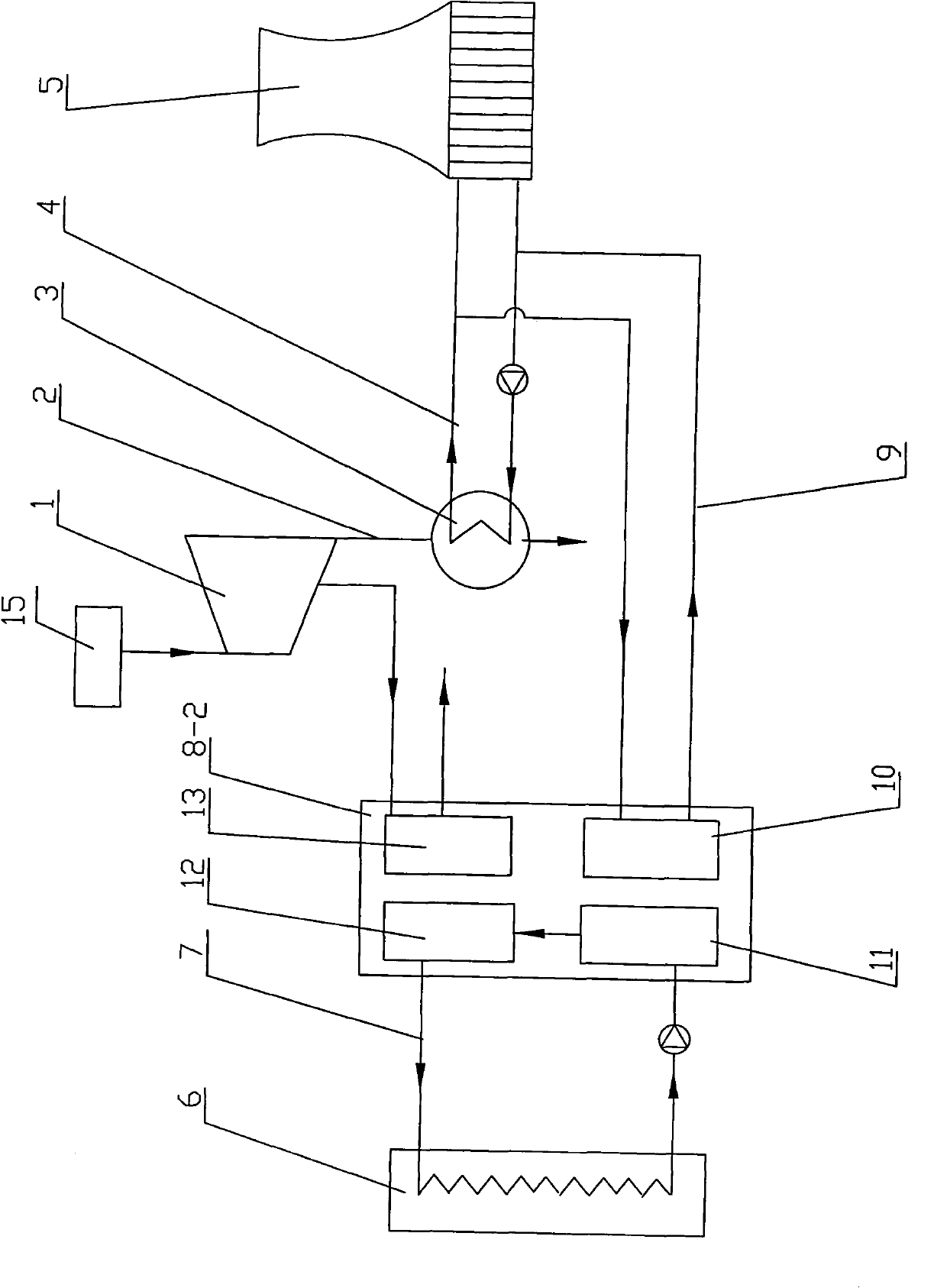 Condensation heat recovery central heating system of power plant indirect air cooling machine set