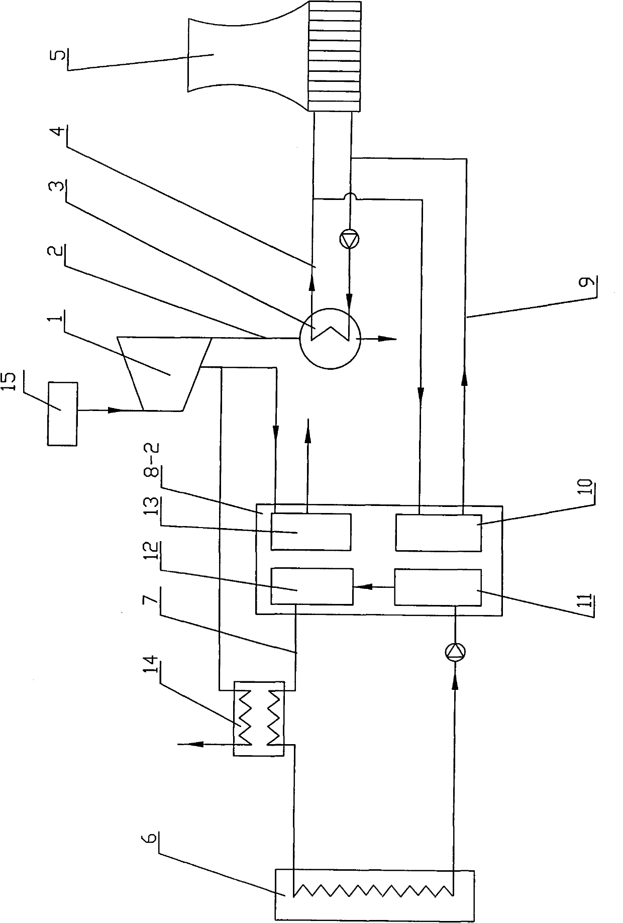 Condensation heat recovery central heating system of power plant indirect air cooling machine set