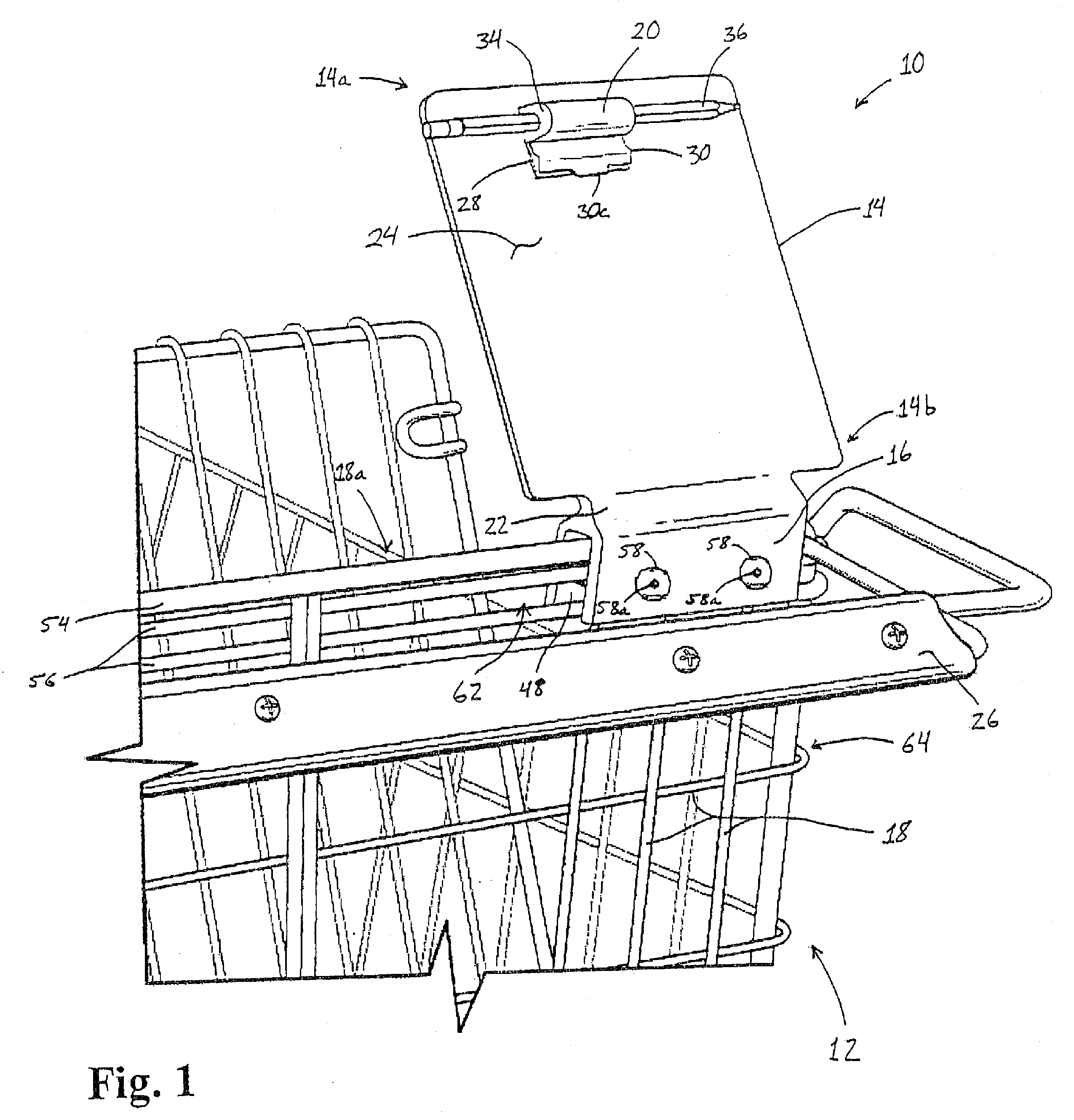 Document holder for carts